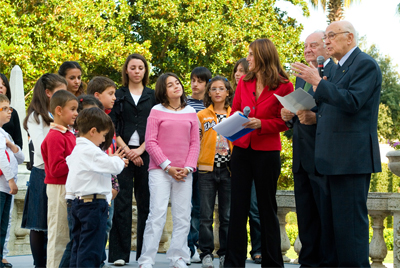 Il 12 ottobre nei giardini del Quirinale il Presidente della Repubblica Giorgio Napolitano ha incontrato i giovani vincitori della XV edizione