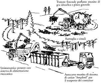 Schema di approvvigionamento dei residui forestali per energia